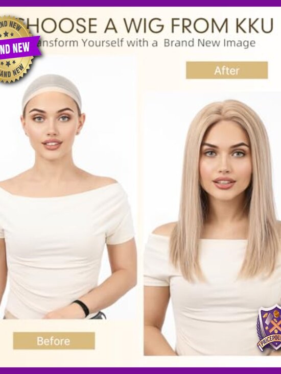 16 Inch Human Hair Wig with Silicone Pads, Glueless Lace Front main image 6